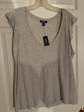 Express Light Heather Gray Top